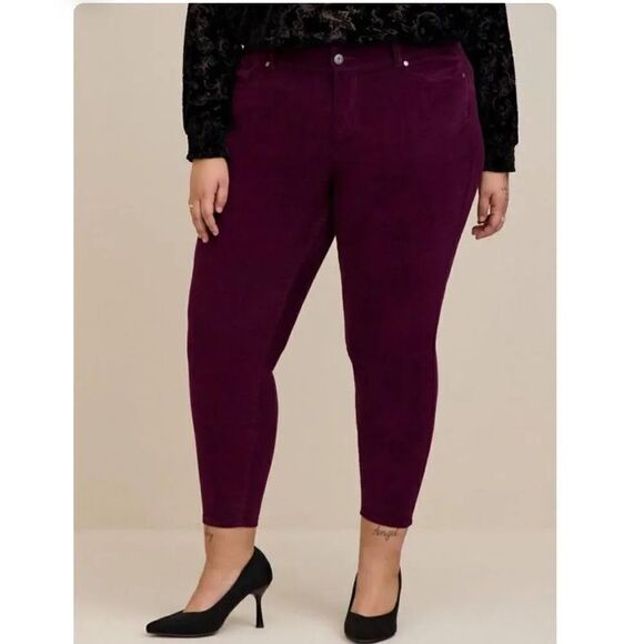 Torrid Windsor Wine Bombshell Skinny Corduroy High-Rise Jean Size 28 NWOT - Picture 12 of 12